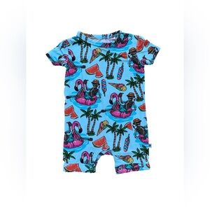 Bums & Roses Size 0-3 Months Bone Chillin Summer Bamboo Shortie Romper